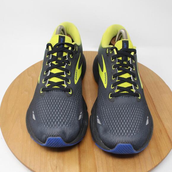 Brooks Shoes Mens 9 Ghost 15 Running Sneakers Black Yellow Comfort Athleisure - Picture 3 of 12